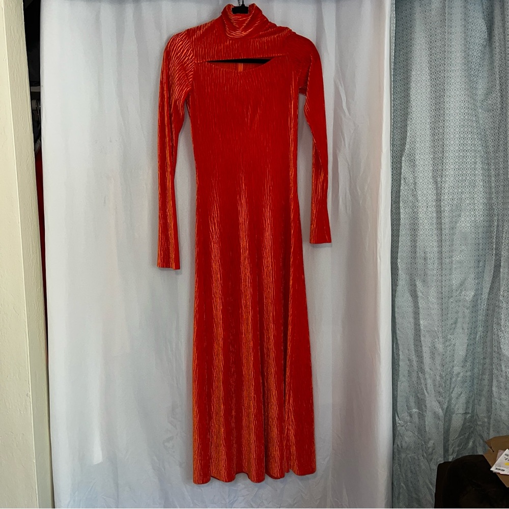 forte forte long dress in crushed velvet